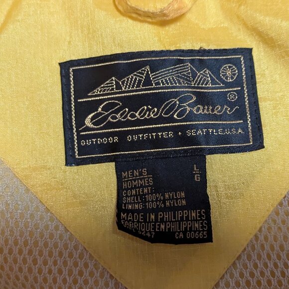Vintage Eddie Bauer Rain Jacket Gorpcore Hood Zipper Unisex Preppy Classic Vent - Picture 6 of 9